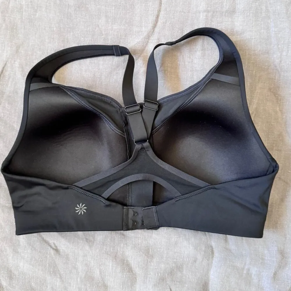 Athleta Advance Zip Front Bra Size 34C Black - Image 4