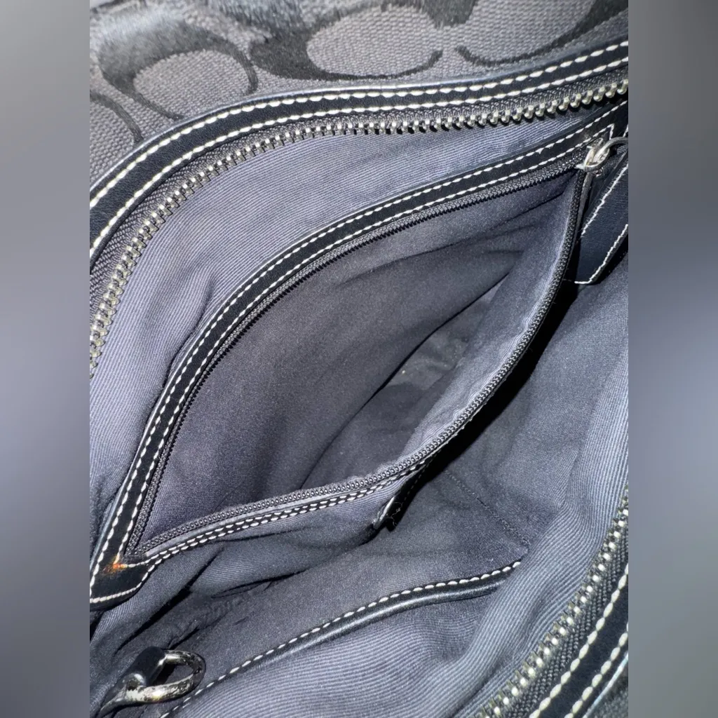 Coach Vintage Y2K Black Signature Logo Bucket Soho Hobo Duffle Bag Satchel Purse - Image 14