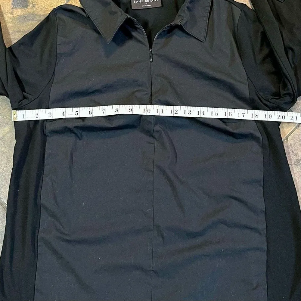 Lane Bryant Full Zip Collared Black Blouse 18 - Image 7