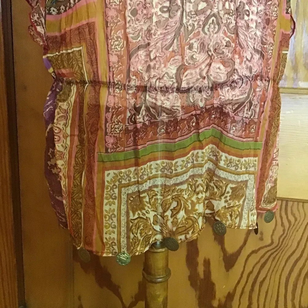 Vintage Y2K boho studded n coins tunic Size M - Image 5