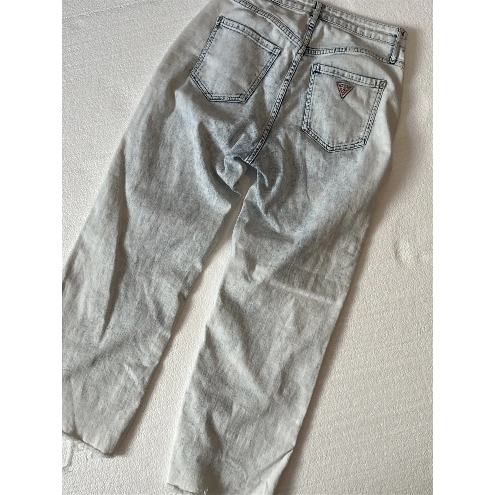 Guess Jeans Womens 27 Crop Wide Leg Baggy Acid Wash Distressed Y2K Loose Fit 90s - Image 7