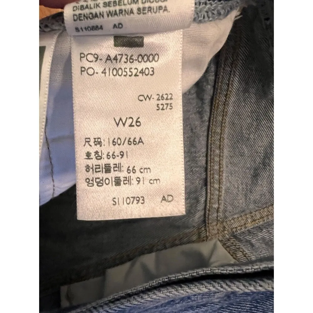 Levi’s Jean Shorts Womens 26 Premium Denim Cut Off Button Fly Big E Booty - Image 5