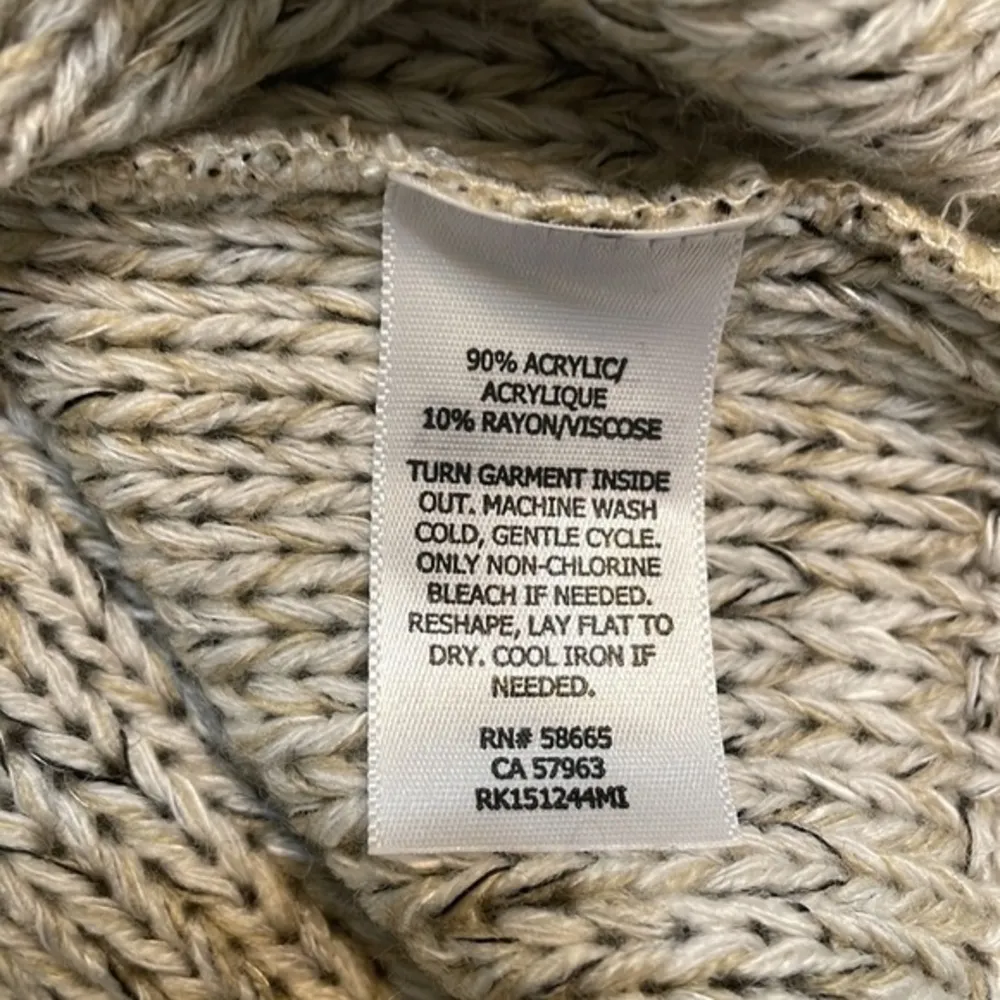 Susina Sweater beige tan Chunky Knit Crew Neck Ribbed Trim Sweater NWT Sz Med - Image 11