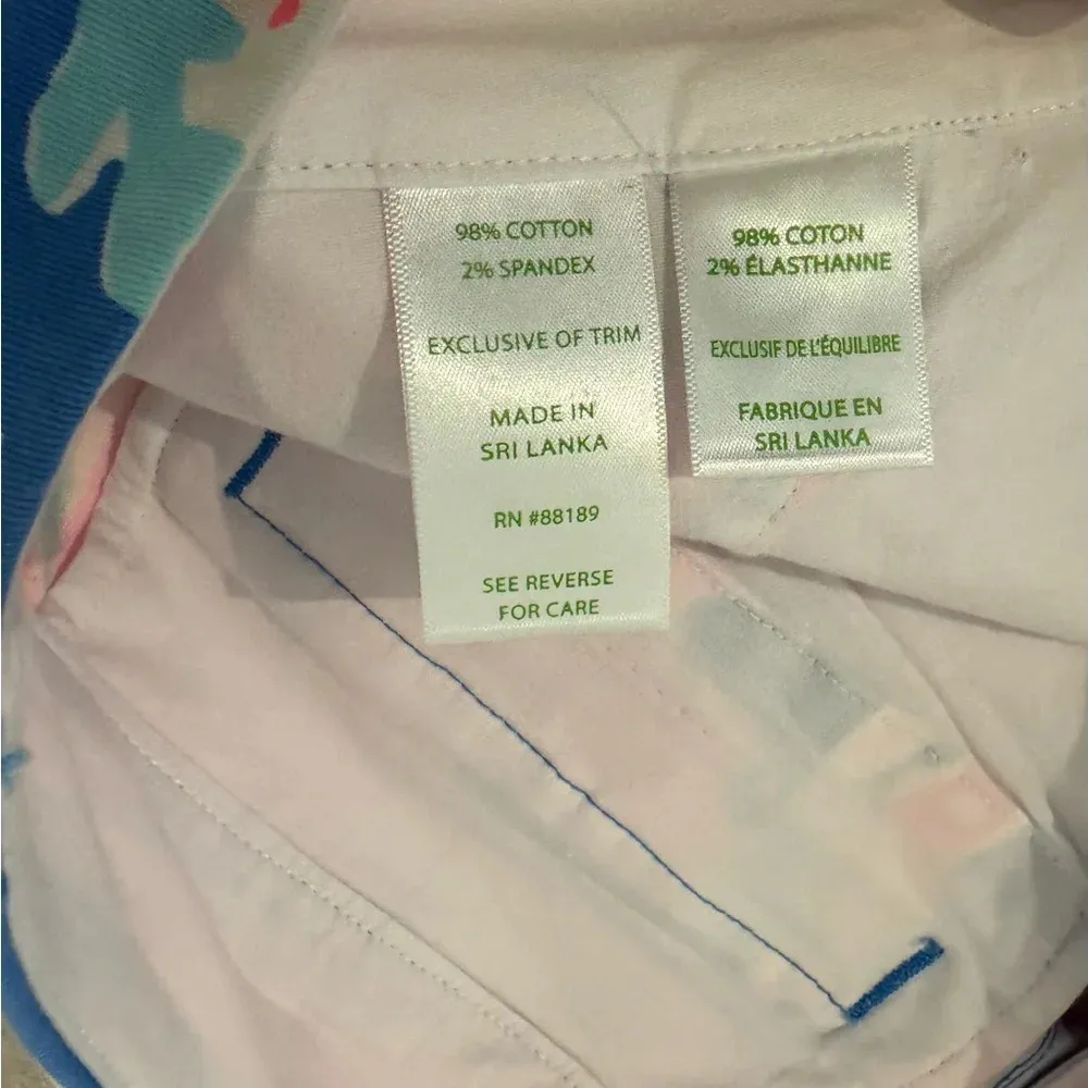 Lilly Pulitzer Sadie Stretch Crab Cropped Pants Bright Coastal South Beach Sz 0 - Image 11