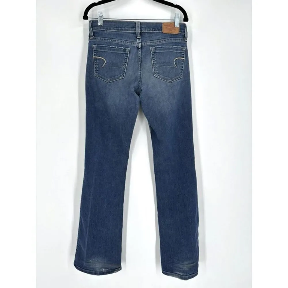 Y2K American Eagle Outfitters Womens Stretch Hipster Jeans Blue Size 6 LONG Tall - Image 4