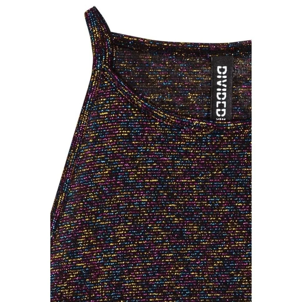 H&M Divided Metallic Glittery Cropped Tank Top - Image 3