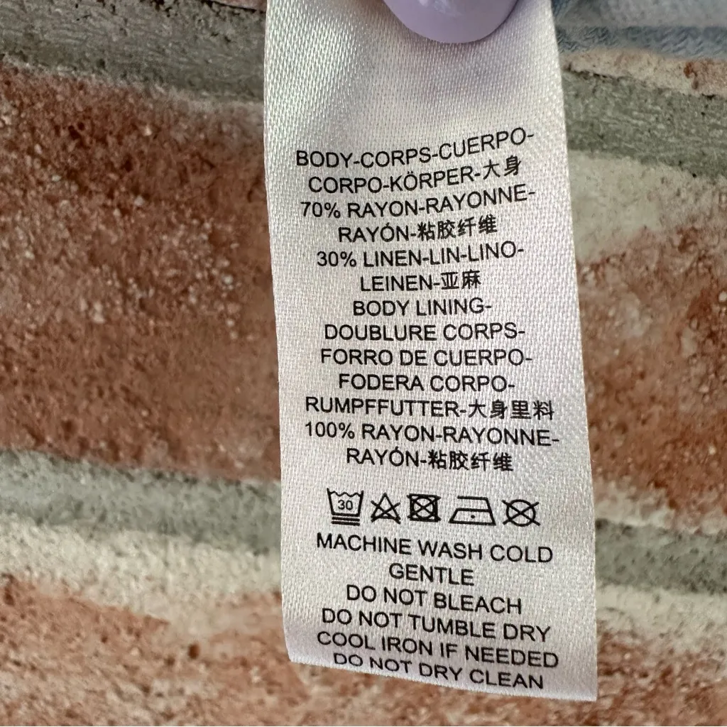 Girl And The Sun Collette Crop Top High Neck Keyhole Back Women’s XL Blue Ruffle - Image 5