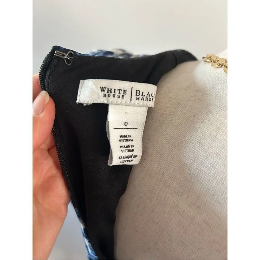 White House, black market blue summer work dress size 0 - Image 4