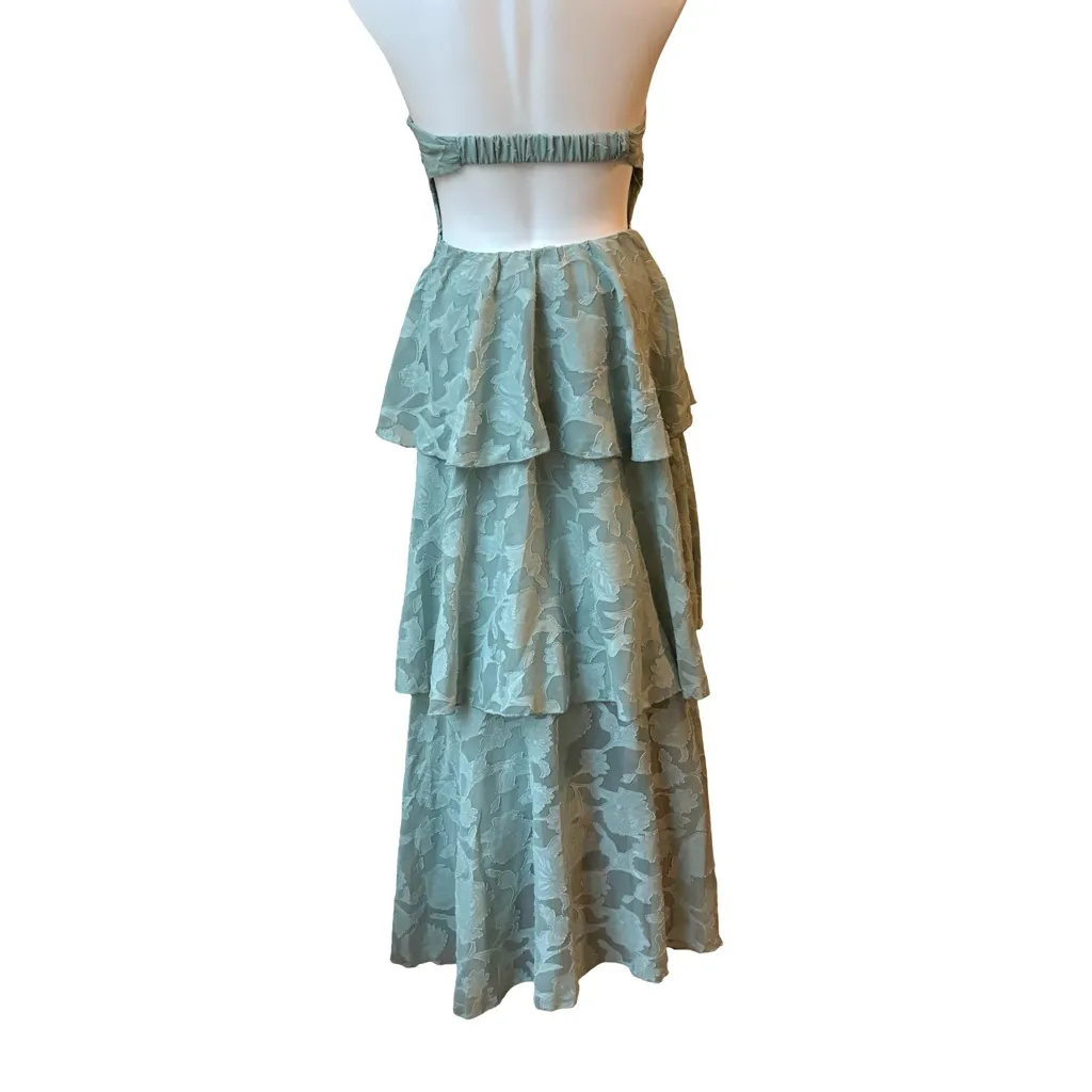 NWT, Hello Molly WHIMSY IN WONDERLAND STRAPLESS MAXI DRESS SAGE, Sz 6 - Image 5