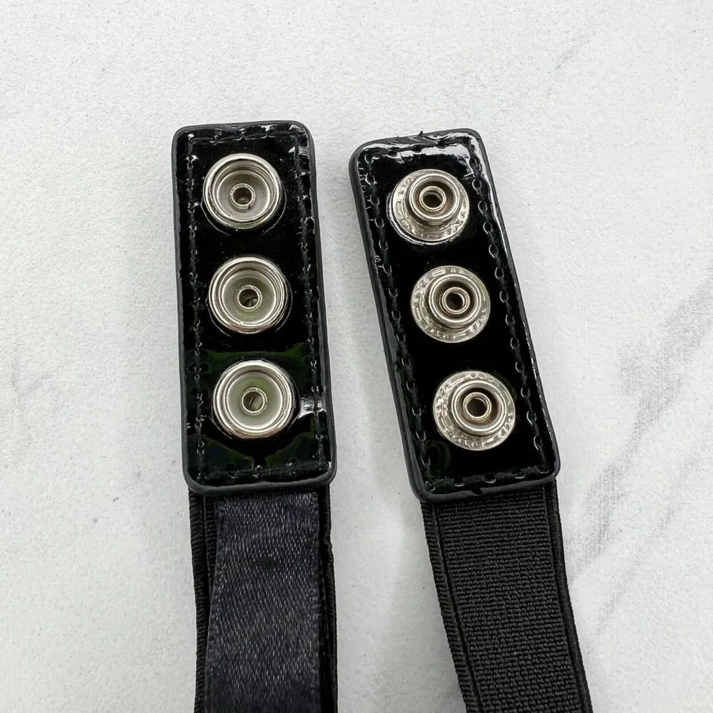 Black Faux Patent Leather Woven Concho Stretch Belt Size Small S Womens - Image 2