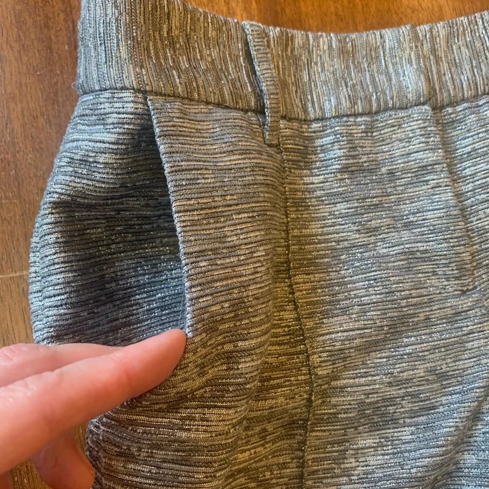 BCBG silver tweed metallic holiday chrome pants size 2 - Image 6