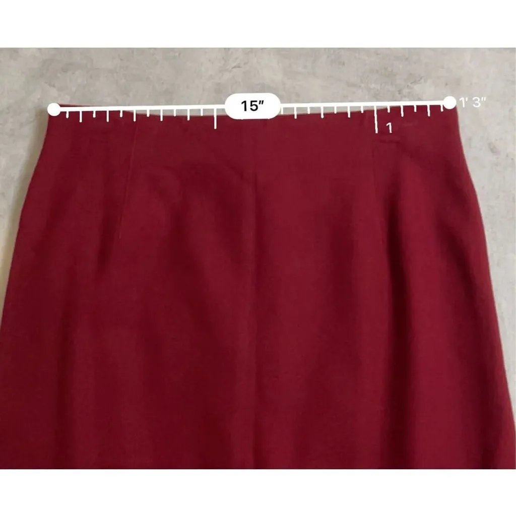 Vintage Deep Wine Red 100% Wool Knee - Image 6