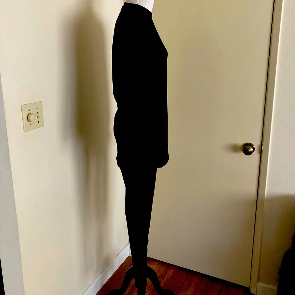 Two Piece Long Sleeve Shirt Top Pants Joggers Set Black - Image 4