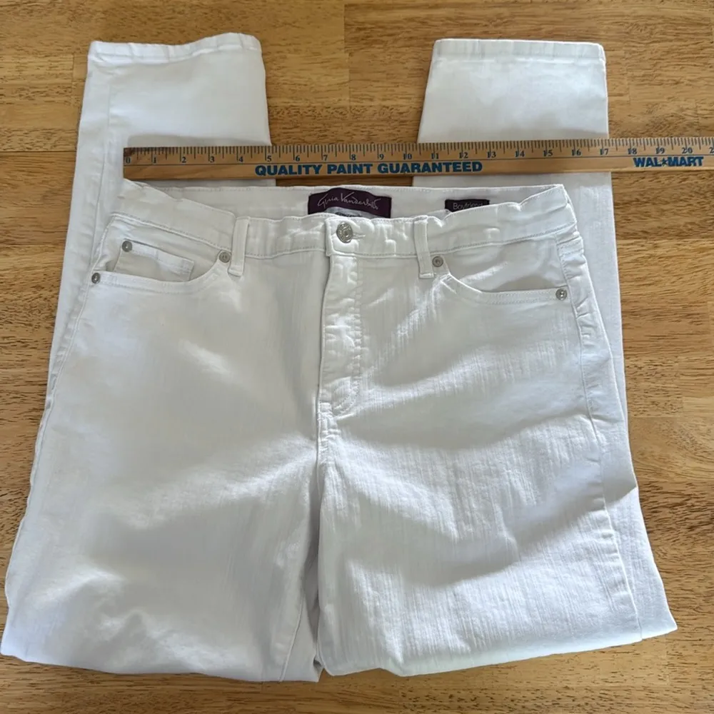Gloria Vanderbilt White Boyfriend Jeans size 10 Cotton/spandex cotton spandex - Image 2