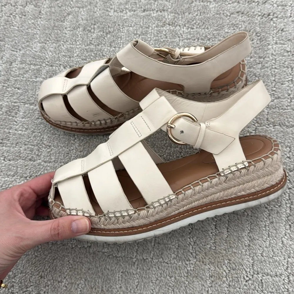 Antonio Melani Carolie Espadrille Platform Wedge Fisherman Sandals cream - Image 6