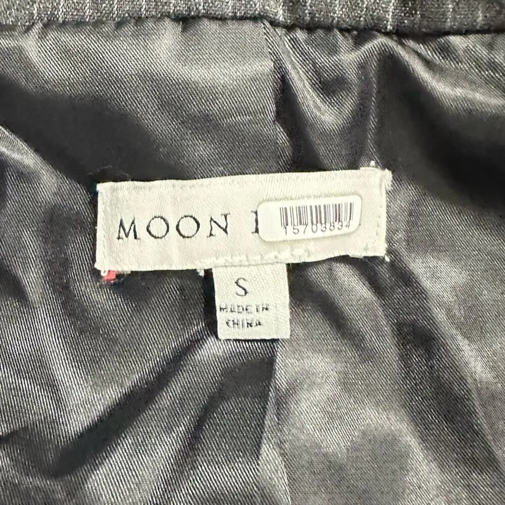 Moon River Blazer Jacket Womens Small Gray Twill Double Layer Long Sleeve Button - Image 9