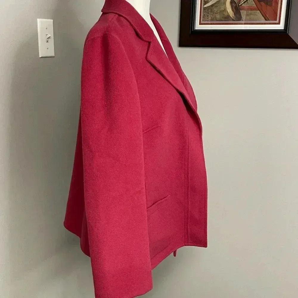 Talbots Pinkish Red Womens Size 16 100% Wool Jacket Cardigan Blazer Vintage - Image 2
