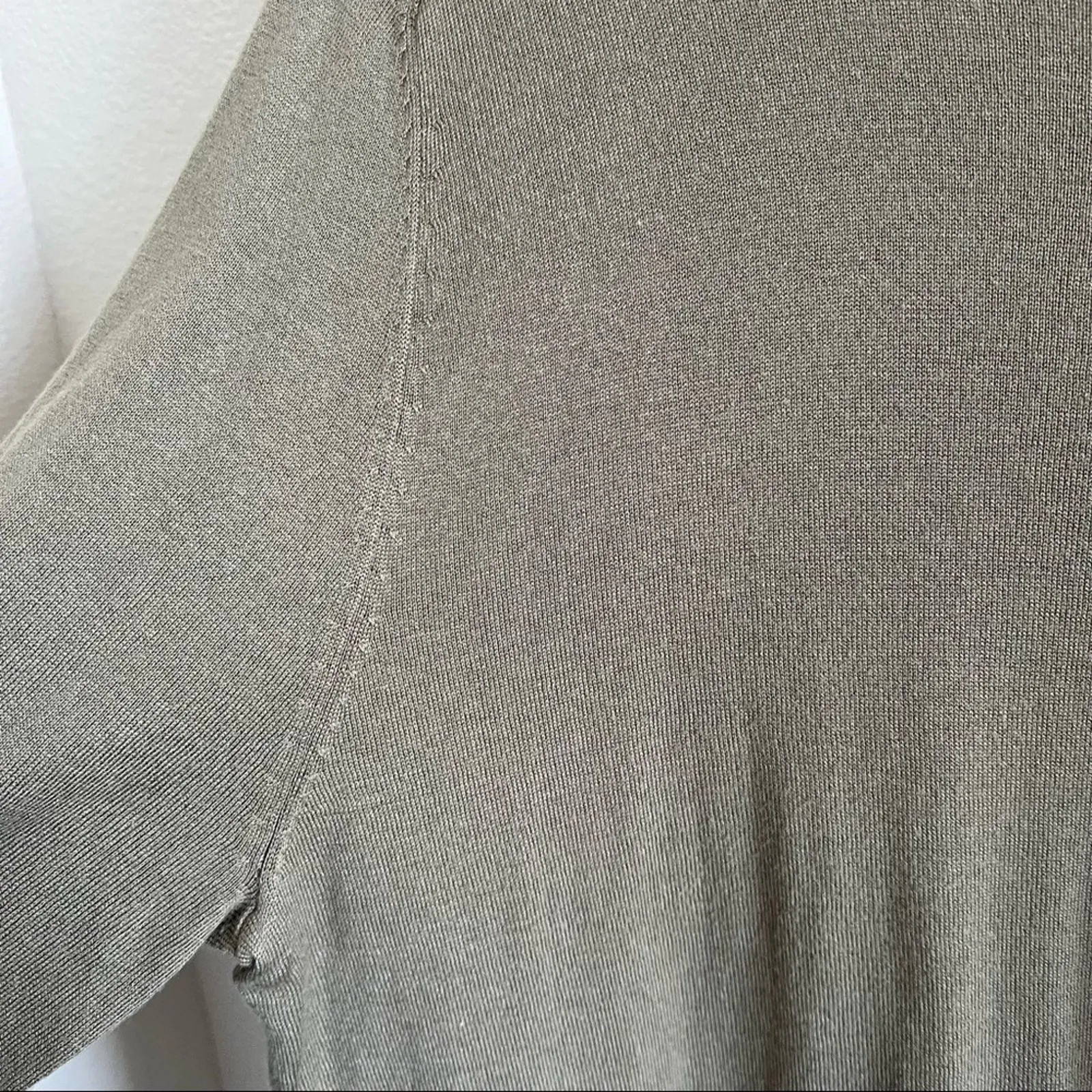 Soft Surroundings Go Lively Button Back Sweater Silk Blend Bay Leaf Large - Image 6