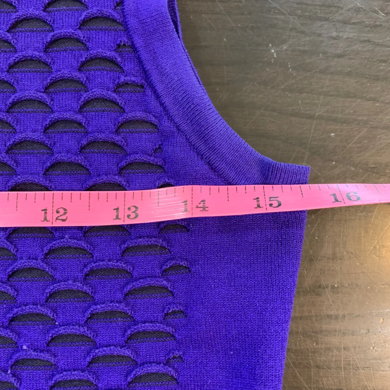 Karen Millen‎ Dopamine Dress Purple Textured Bodycon Sleeveless Size 3 (US 6) - Image 9