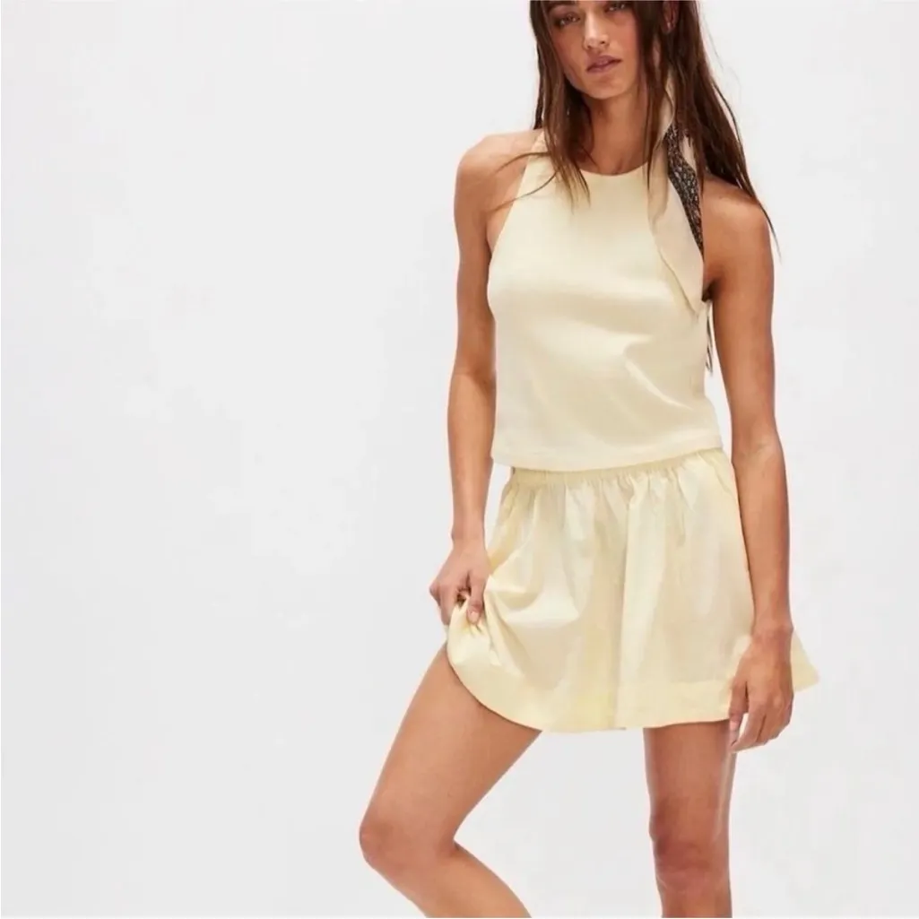 New Set! FREE PEOPLE free-est MILANI Skirt Sleeveless Top Size LARGE Ivory - Image 7