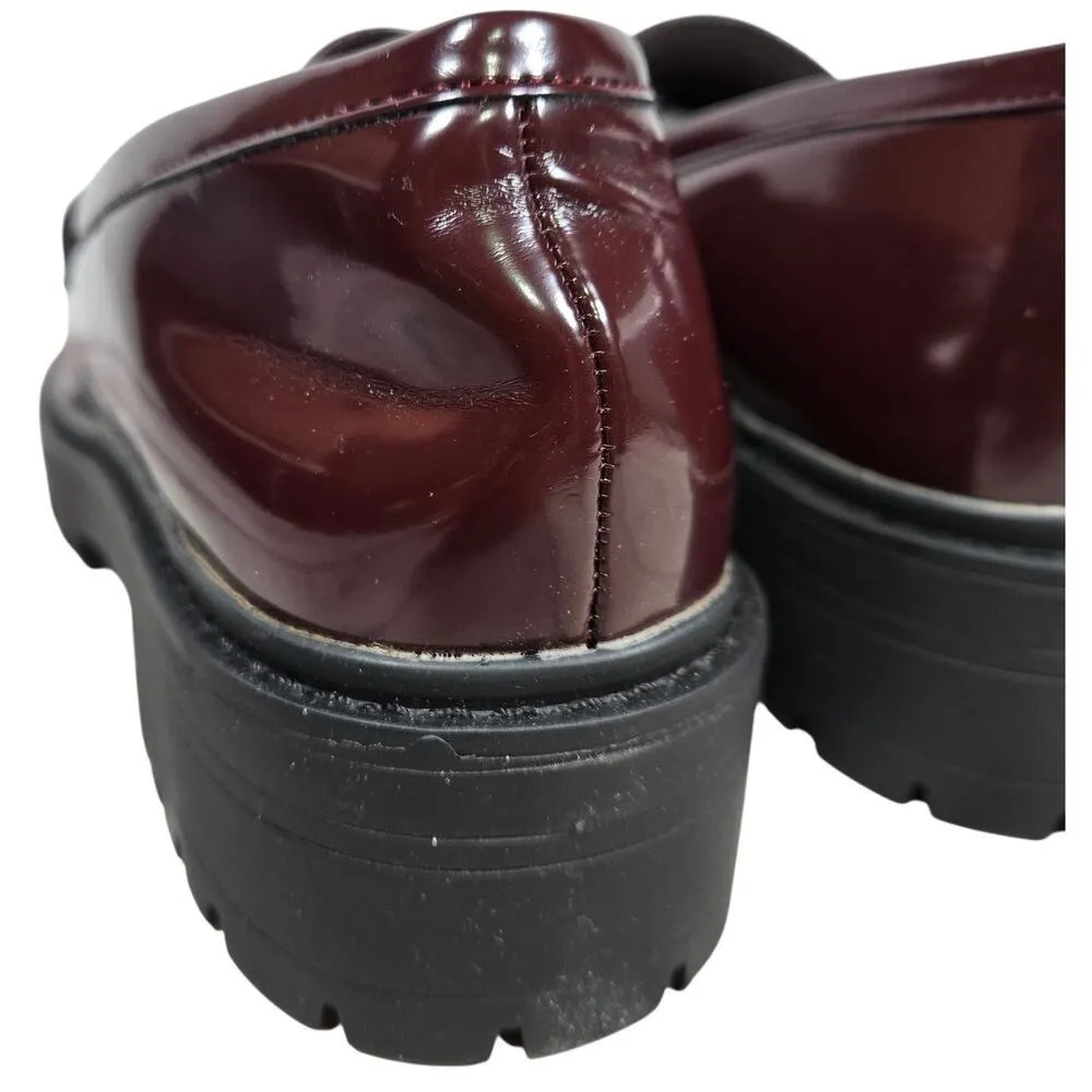 C.‎ Paravano Women Chunky Loafers Platform Loafers Lug Sole Dark Red 41 NIB Size 10 - Image 7