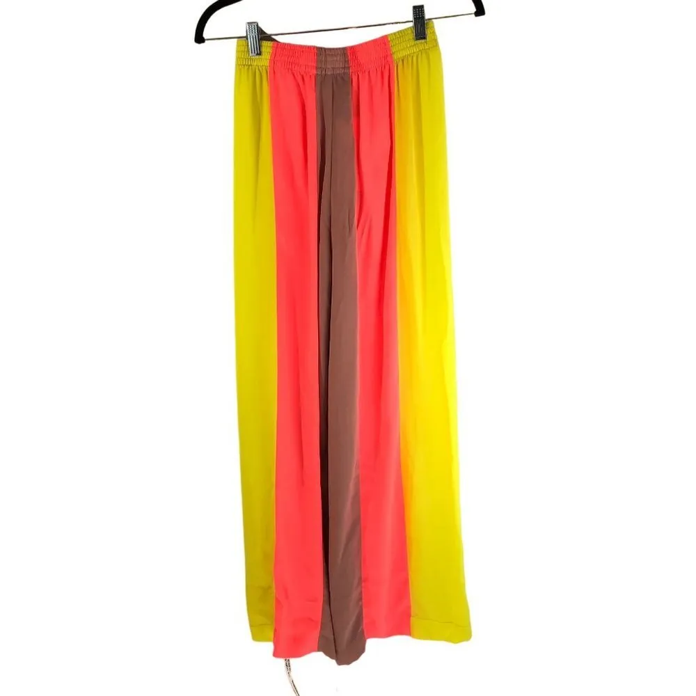 House of CB London Women's Margot Trouser Pants Wide Leg Striped Yellow XS - Image 4