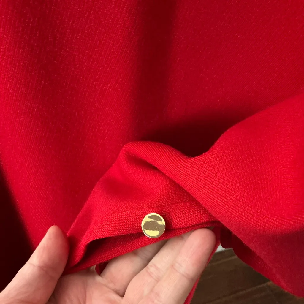 Elegant Red Women's Sweater knit cape/ cardigan 🌹🌹🌹 - Image 3