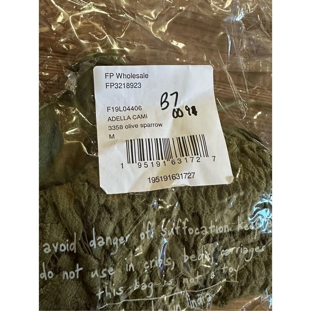 NWT Free People Adella Cami Green Olive Sparrow sz Med - Image 12