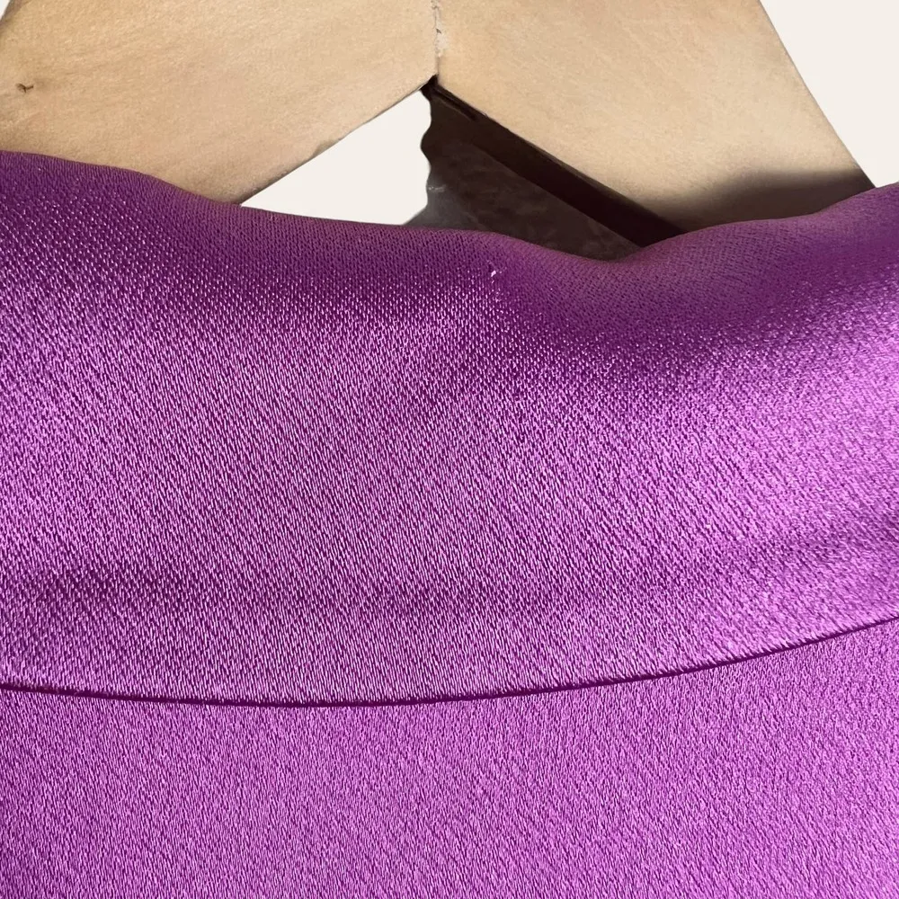 Simkhai Purple Paradisa Satin Long Sleeve Collared Wrap Top Size 4 - Image 10