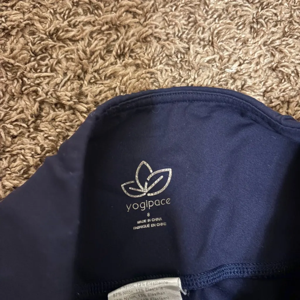 Yogipace Leggings Small Navy Blue Pull On Full Length Nylon Elastane Blend Solid - Image 2