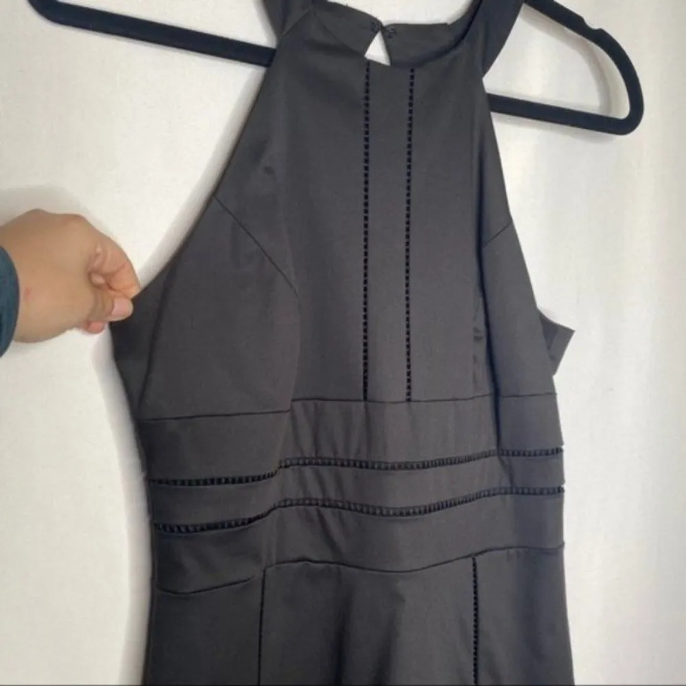 Parker Brady Seamed Flare-Hem Mini Dress in Black - Image 4