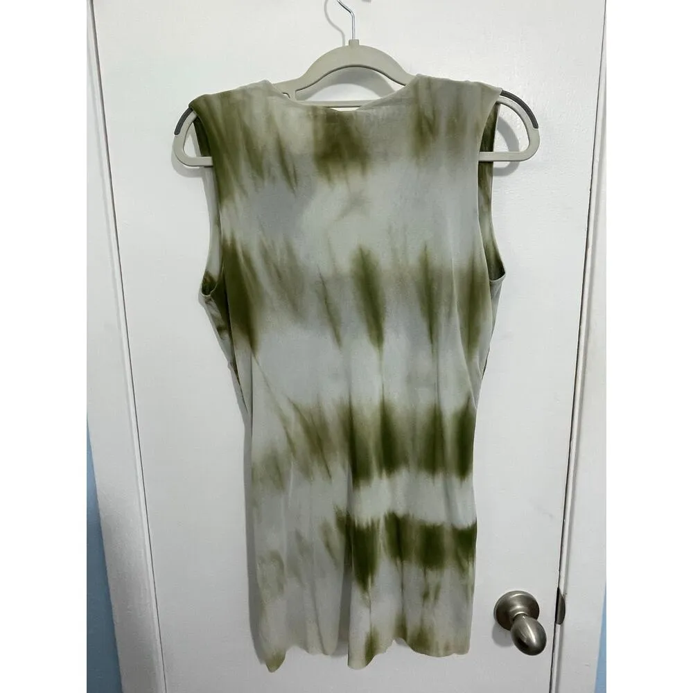 Y2K Sweet Pea Babydoll Top Skirt Set Medium Green Tie Gauzy Fairy Grunge Beaded - Image 4