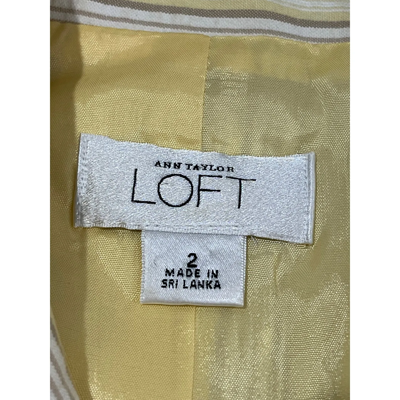 Loft Striped Blazer Size‎ 2 Button Front 100% Cotton Career Casual Cute - Image 4