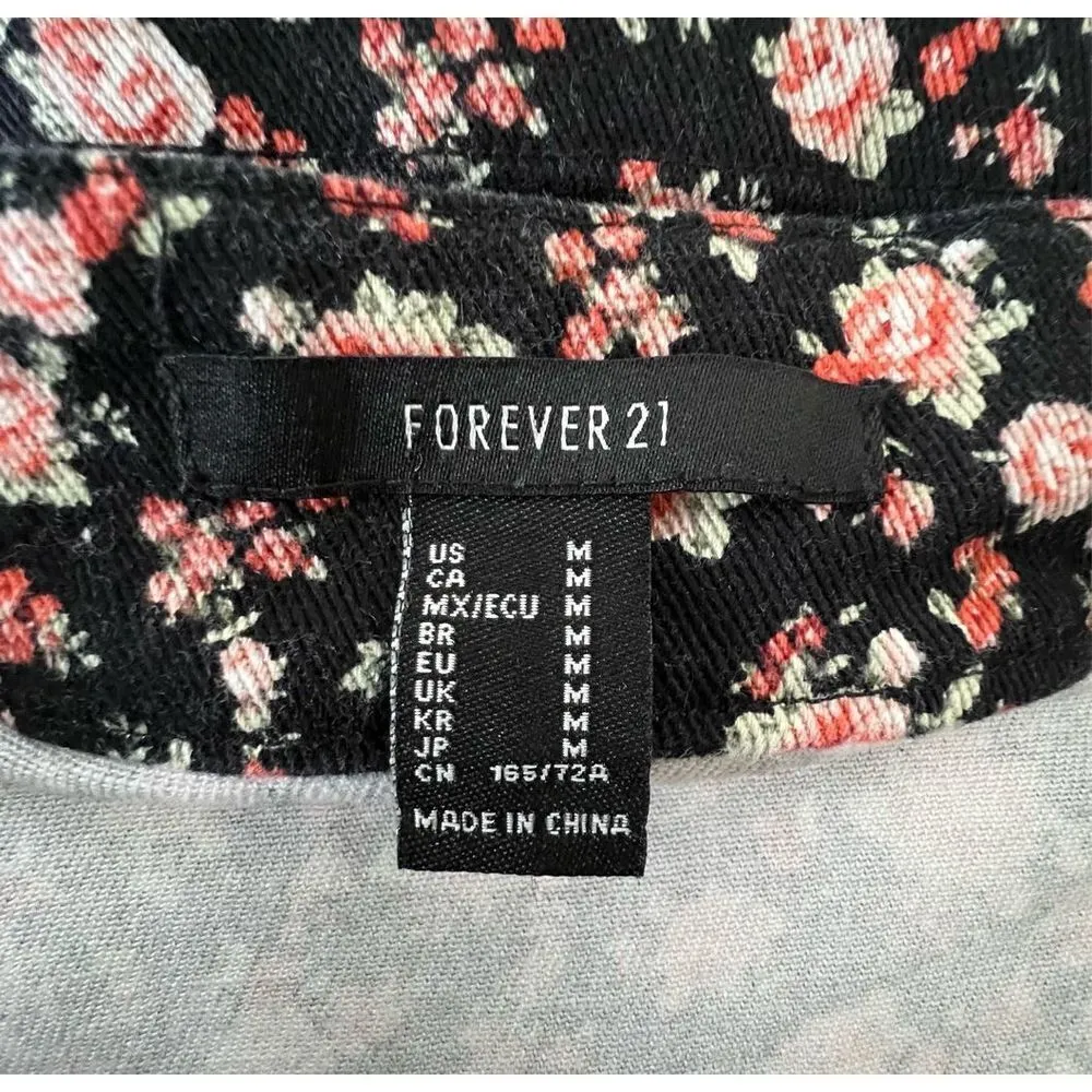 Forever 21 Floral Patterned Zip Up Mini Skirt - Image 3