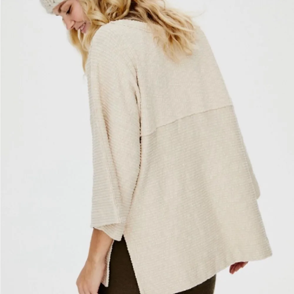 Free People ribbed boardwalk hacci bell sleeve sweater - Image 2