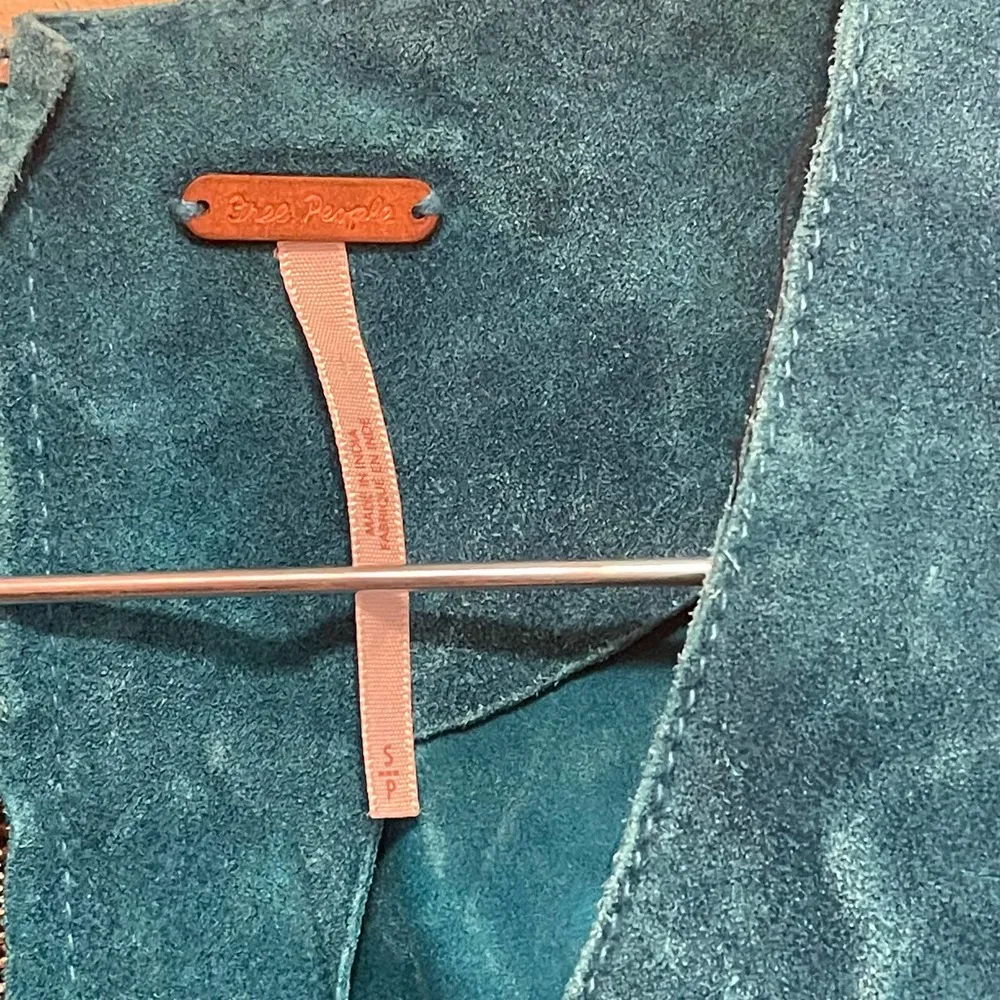Free People Retro Love Suede Dress Teal Size Small - Image 4