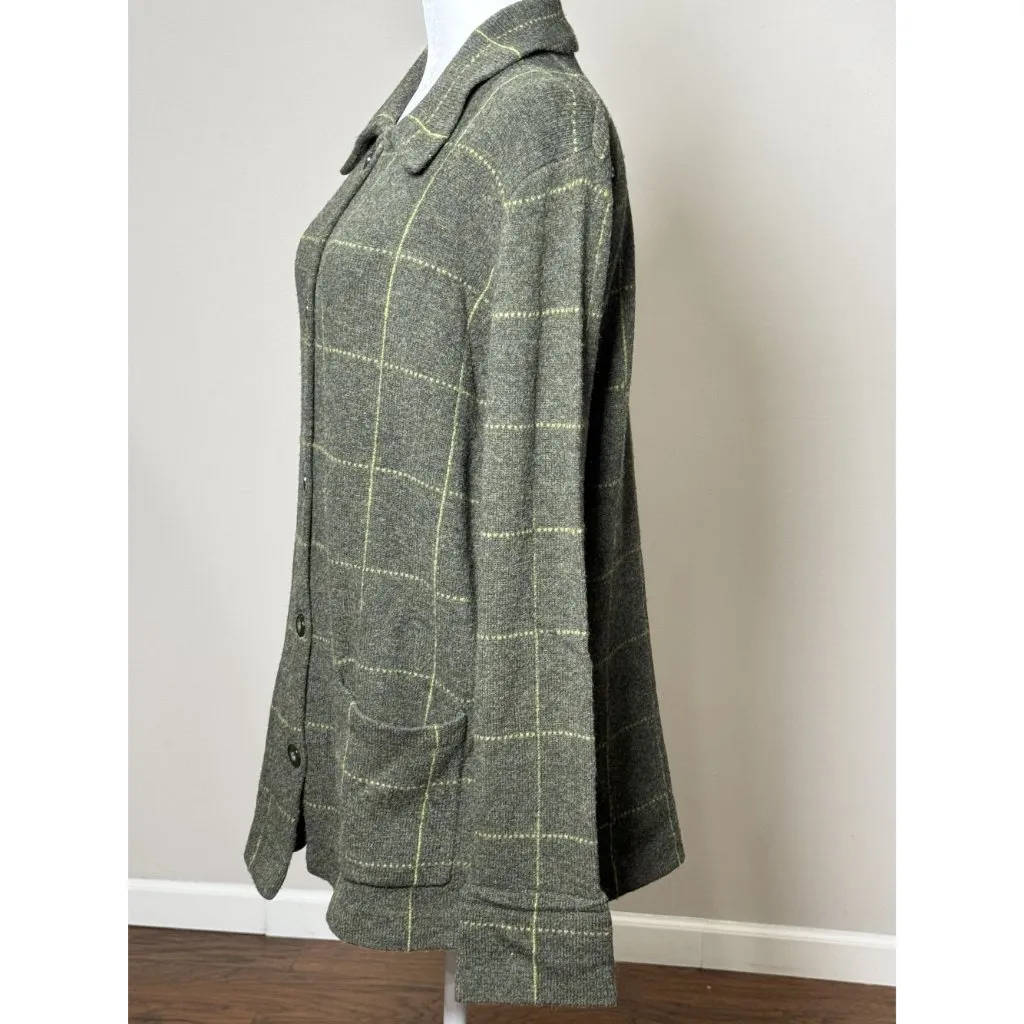NEW Deane & White Jacket Long Coat Women S 100% LambsWool Green Long Sleeve - Image 5