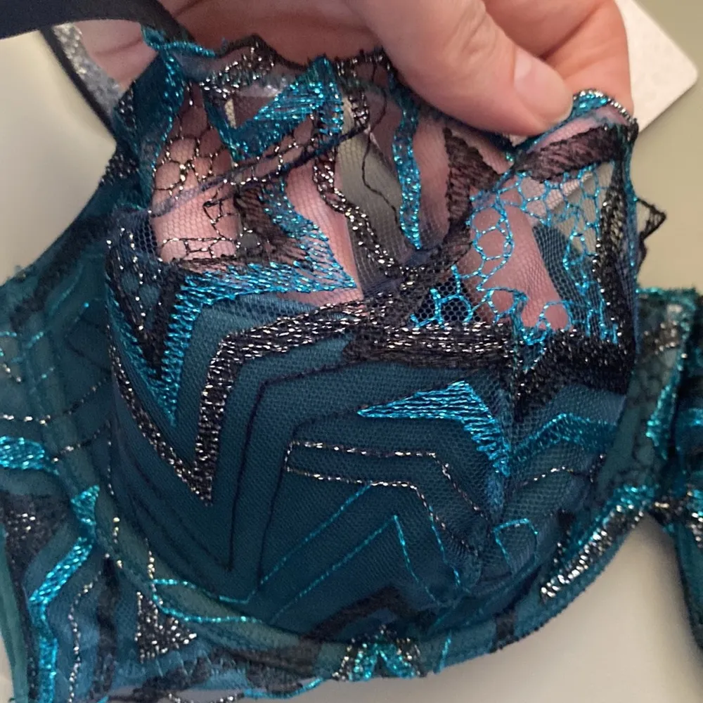 NWT Savage x Fenty ‘Shining Star’ embroidered plunge bra, size 36D - Image 7