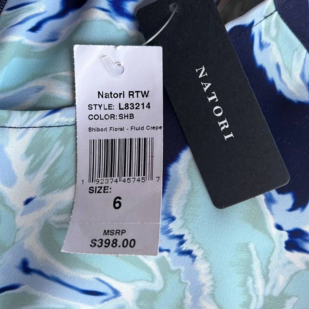 Natori Shibori Floral - Fluid Crepe Drape Dress - Image 10