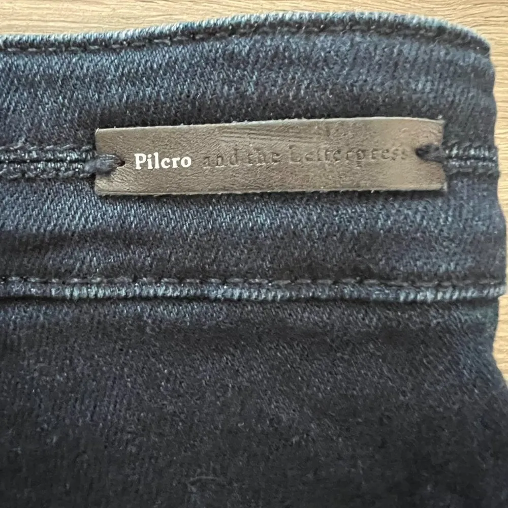 Pilcro & The Letterpress Side Zip Button Split Hem High Rise Skinny Jeans - Image 10