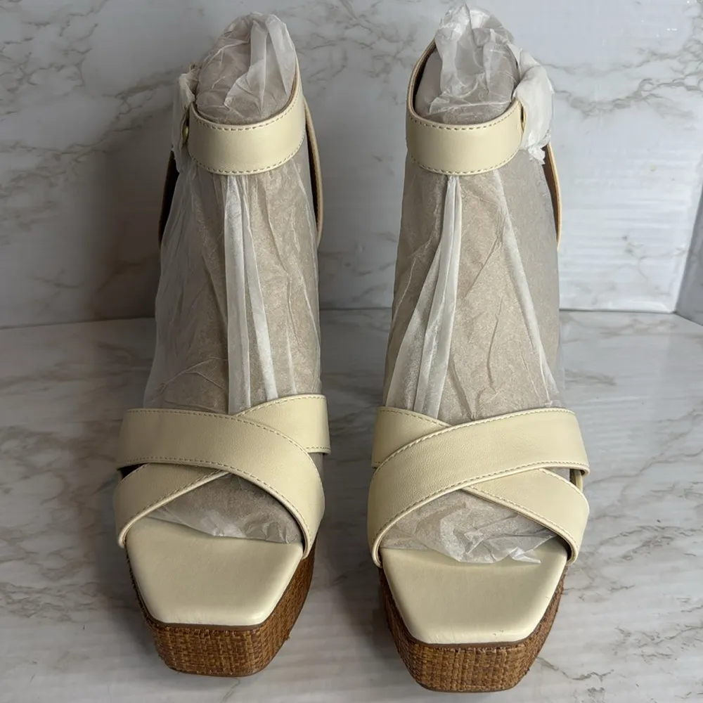 Sam Edelman Nolita Platform Raffia High Heel platform Sandals size 10.5 M boho - Image 6