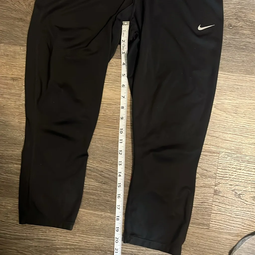 NIKE RUNNING DRI FIT CAPRI Women’s Black Low Rise Leggings Large - Image 9