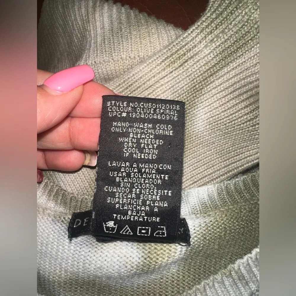 Design History Tie Dye Thermal Long Sleeve Sweater Green XL - Image 8