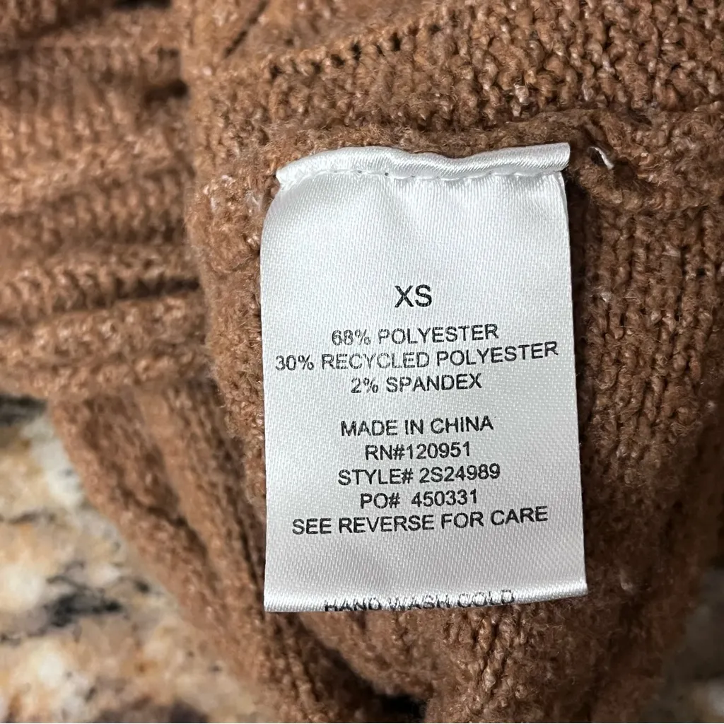 Hippie Rose Women’s Open Back Cable Knit Sweater Size XS Brown Fisherman Angler - Image 9