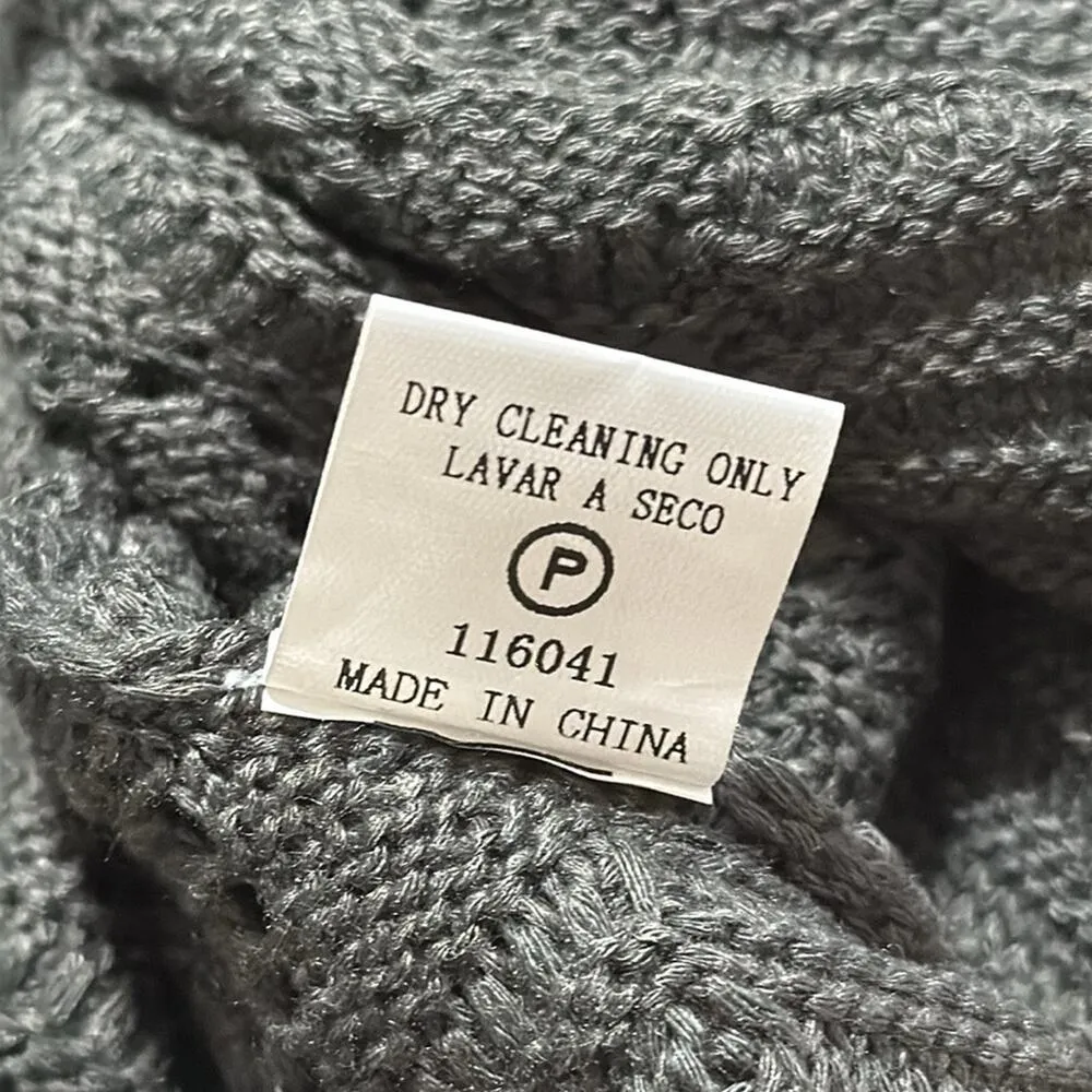 STACCATO women small grey balloon sleeve sweater cardigan 3/4 sleeves open front - Image 9