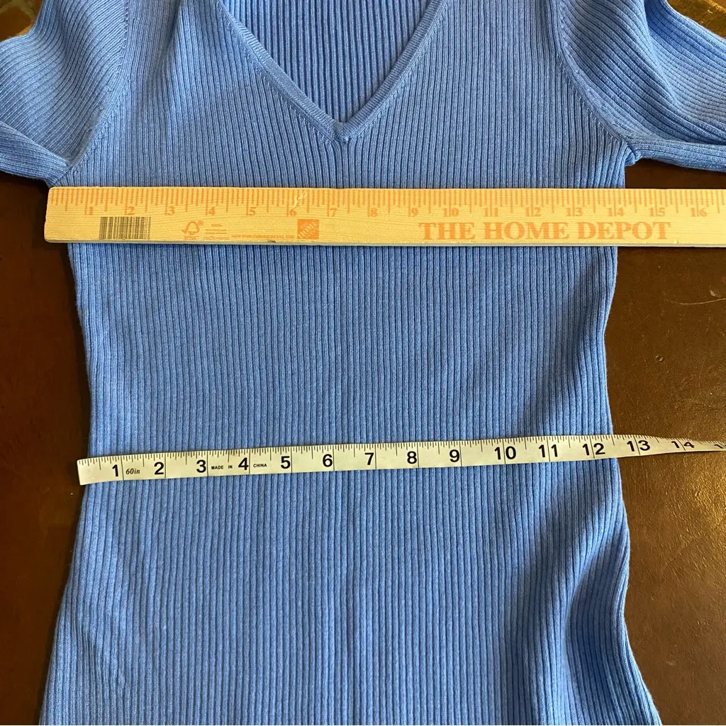 Song of Style Laire Rib Knit Midi Dress Merino Wool Blend Cornflower Blue Small - Image 6