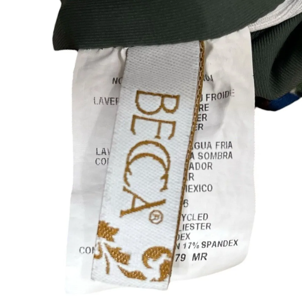 Becca by Rebecca Virtue Cora Bikini Top Women’s Size Large Multicolor Zip Camo - Image 9