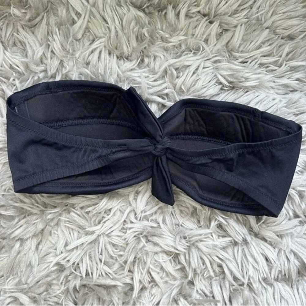 J. Crew Black Twist Bandeau Bikini Swim Top women’s size Small D Cup - Image 3