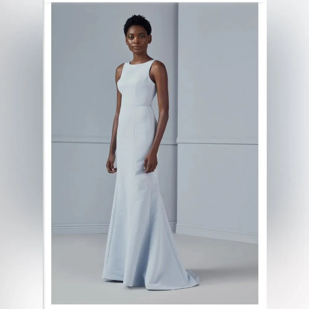 Amsale Eugenia Bridesmaid Dress Ruby Red Faille Gown Size 2 Open Back - Image 10