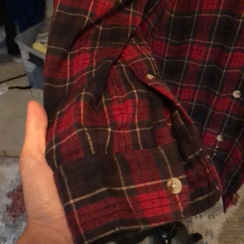 Red Plaid Oversized Flannel Size M - Image 4